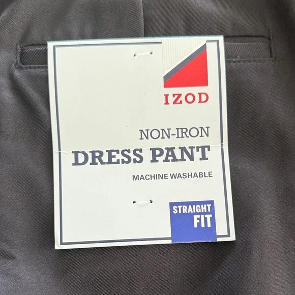 NWT Izod Men's Black Dress Pants - Classic Straight Fit - Picture 3 of 8